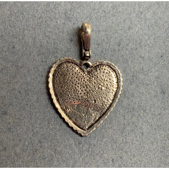 MOP Heart Pendant Silver Rope Mother Of Pearl White Iridescent Retro Vintage - Picture 4 of 5